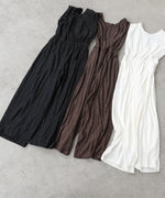 【選べる】【低身長向けサイズあり】前後２ＷＡＹウェーブ柄シュシュ付ワンピース・オールインワン