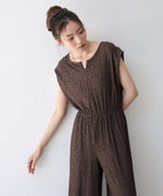 【選べる】【低身長向けサイズあり】前後２ＷＡＹウェーブ柄シュシュ付ワンピース・オールインワン