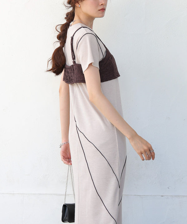 【S・Mサイズ展開】ビスチェセットメローワンピース