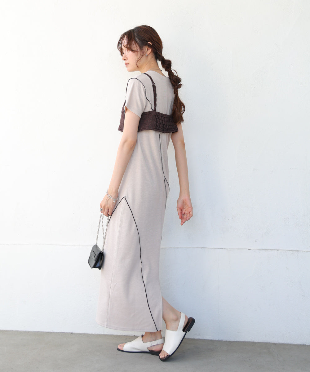 【S・Mサイズ展開】ビスチェセットメローワンピース