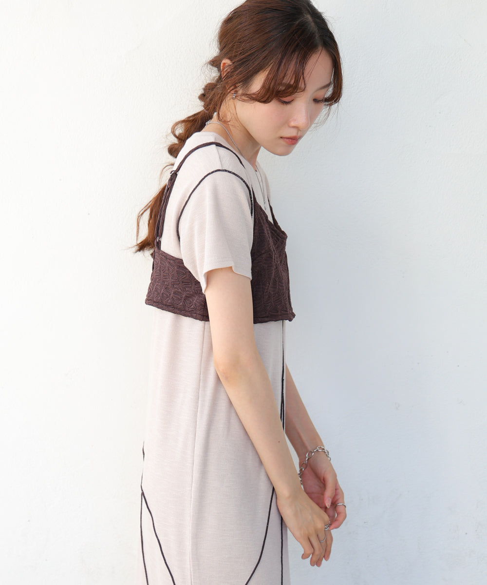 【S・Mサイズ展開】ビスチェセットメローワンピース