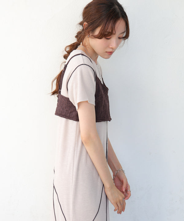 【S・Mサイズ展開】ビスチェセットメローワンピース