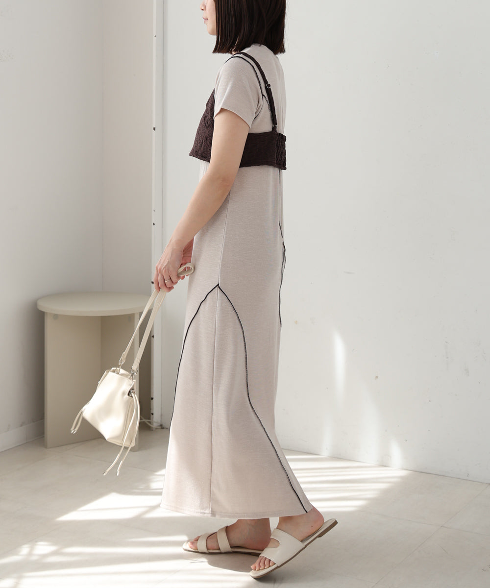 【S・Mサイズ展開】ビスチェセットメローワンピース