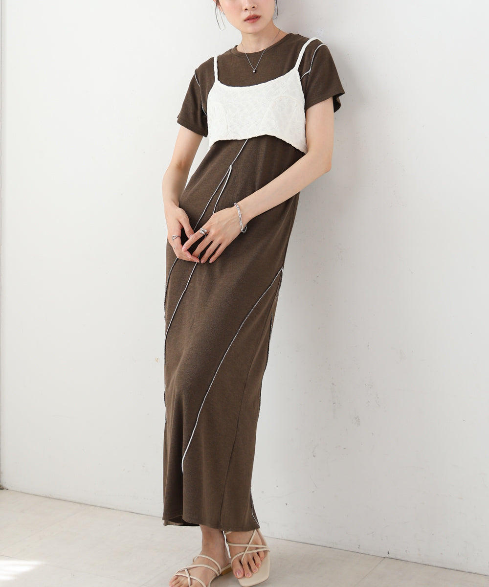 【S・Mサイズ展開】ビスチェセットメローワンピース