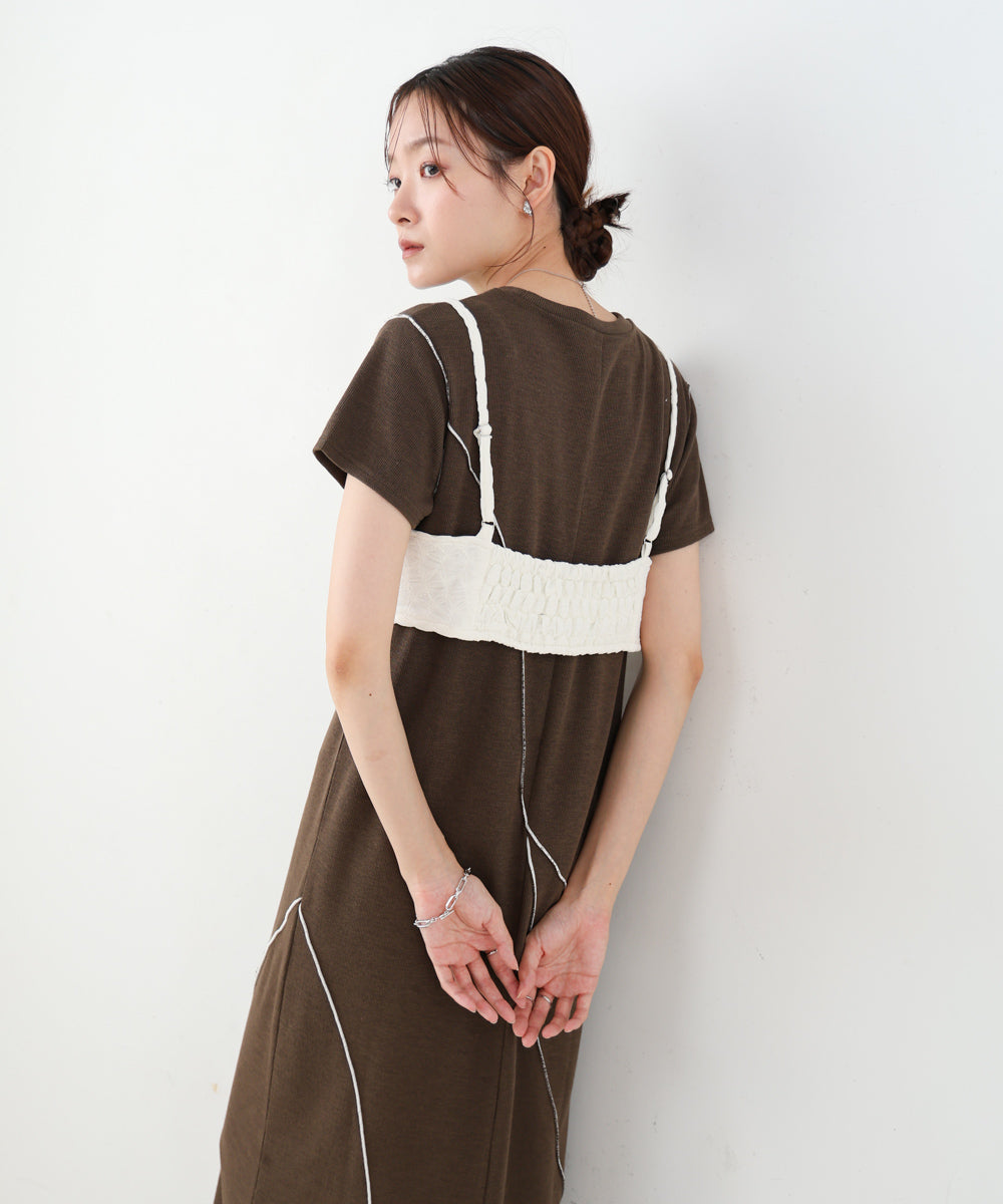 【S・Mサイズ展開】ビスチェセットメローワンピース