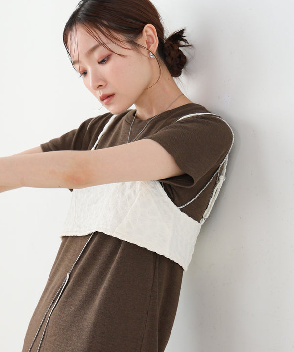 【S・Mサイズ展開】ビスチェセットメローワンピース