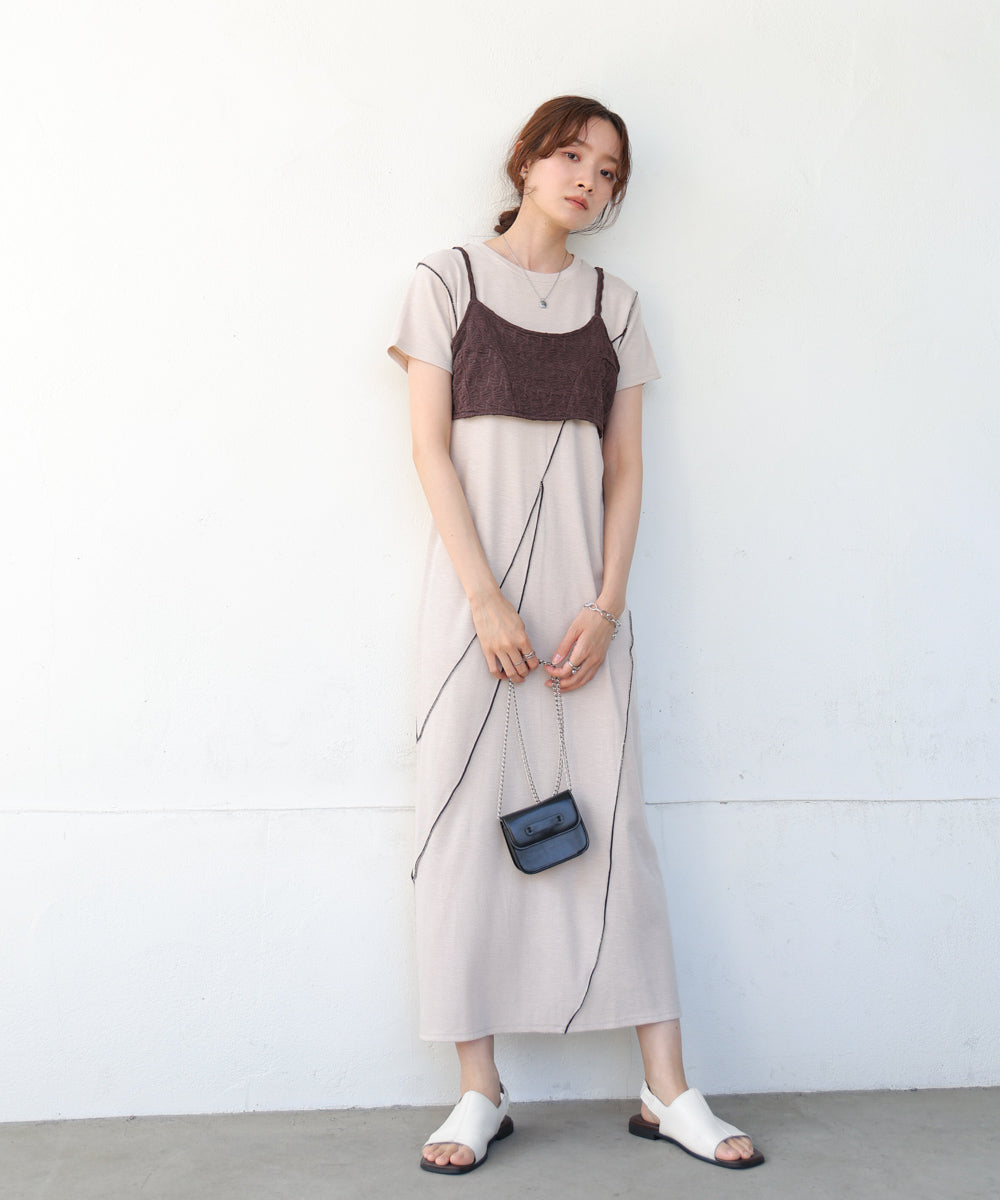 【S・Mサイズ展開】ビスチェセットメローワンピース