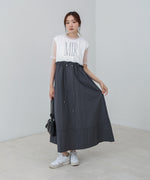 【低身長向けサイズあり】チュールレイヤードウエストドロストワンピース