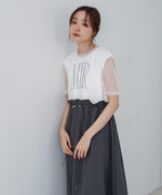 【低身長向けサイズあり】チュールレイヤードウエストドロストワンピース