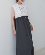 【低身長向けサイズあり】チュールレイヤードウエストドロストワンピース