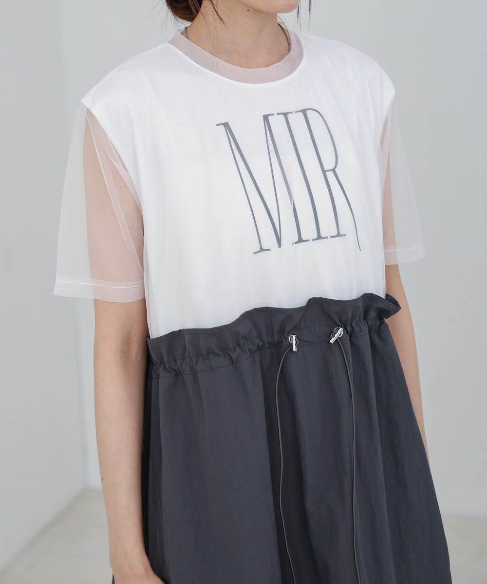 【低身長向けサイズあり】チュールレイヤードウエストドロストワンピース