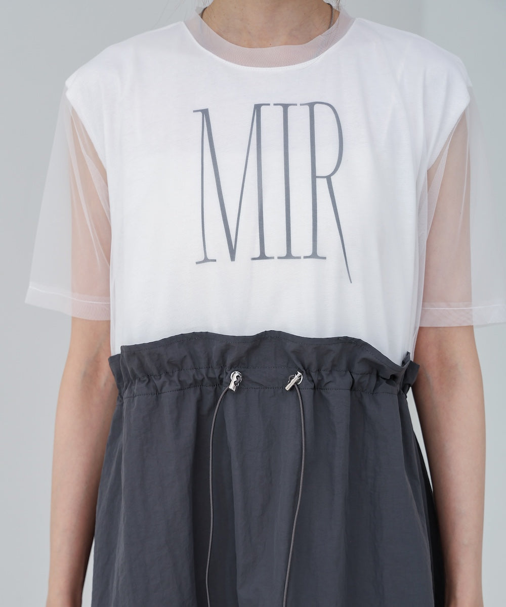 【低身長向けサイズあり】チュールレイヤードウエストドロストワンピース