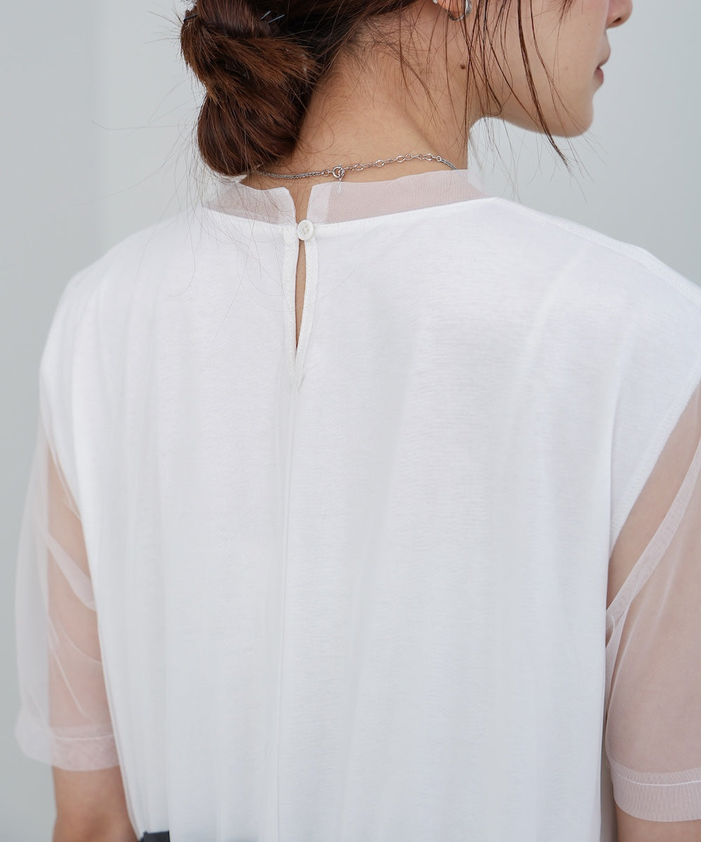 【低身長向けサイズあり】チュールレイヤードウエストドロストワンピース