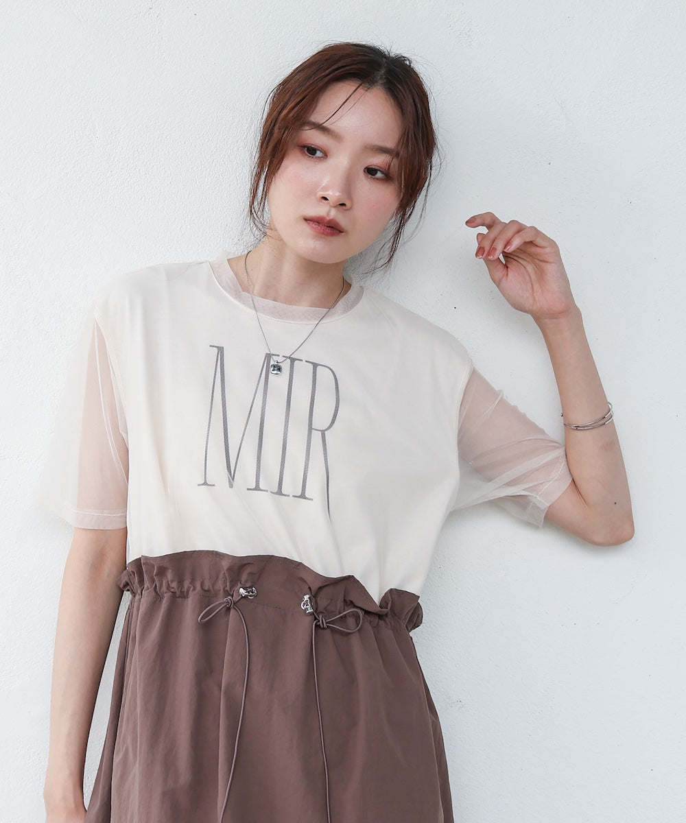 【低身長向けサイズあり】チュールレイヤードウエストドロストワンピース