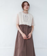 【低身長向けサイズあり】チュールレイヤードウエストドロストワンピース