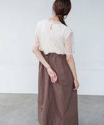 【低身長向けサイズあり】チュールレイヤードウエストドロストワンピース