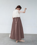 【低身長向けサイズあり】チュールレイヤードウエストドロストワンピース