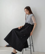 【低身長向けサイズあり】チュールレイヤードウエストドロストワンピース