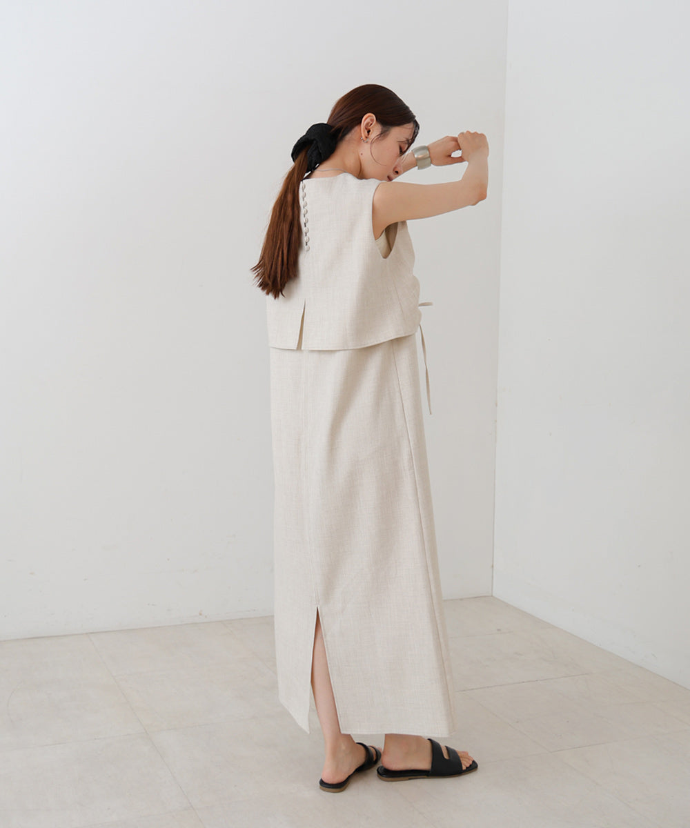 【低身長向けサイズあり】シャーリングレイヤード風ワンピース