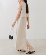 【低身長向けサイズあり】シャーリングレイヤード風ワンピース