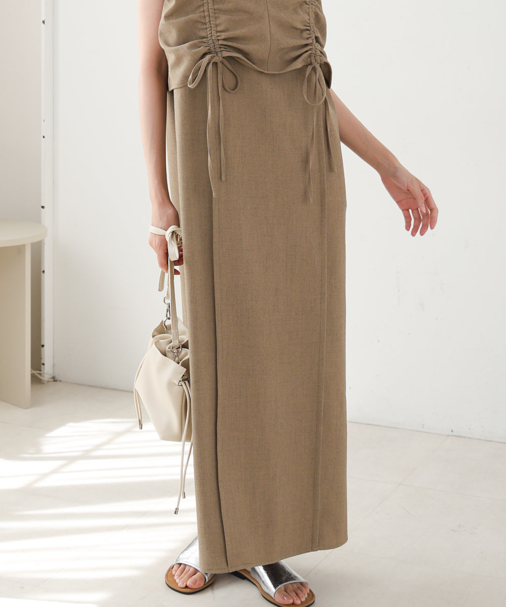 【低身長向けサイズあり】シャーリングレイヤード風ワンピース