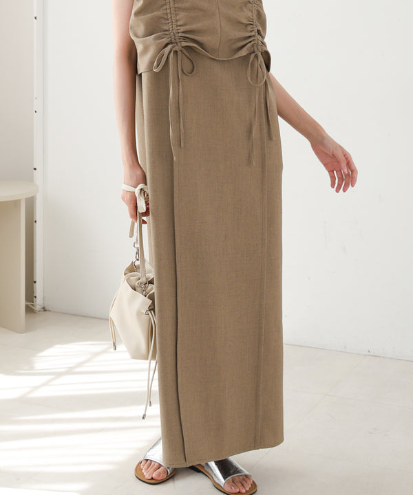 【低身長向けサイズあり】シャーリングレイヤード風ワンピース