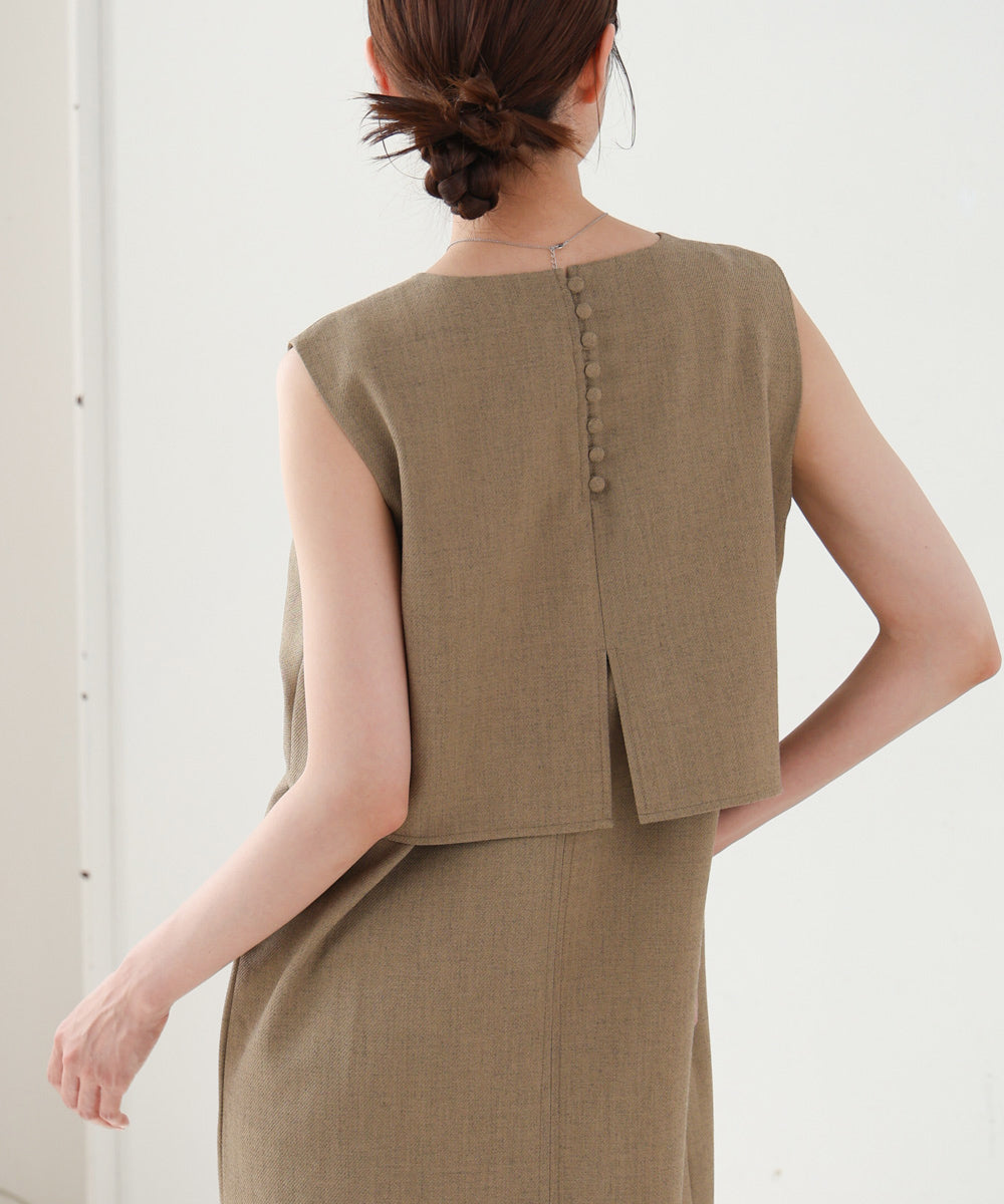 【低身長向けサイズあり】シャーリングレイヤード風ワンピース