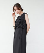 【低身長向けサイズあり】シャーリングレイヤード風ワンピース