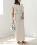 【低身長向けサイズあり】シャーリングレイヤード風ワンピース