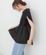 スクエアーショルダーペプラムトップス