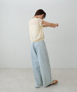 シャーリング切り替えトップス