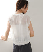 シャーリング切り替えトップス