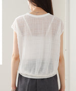 シャーリング切り替えトップス