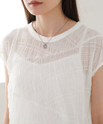 シャーリング切り替えトップス