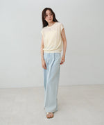 シャーリング切り替えトップス