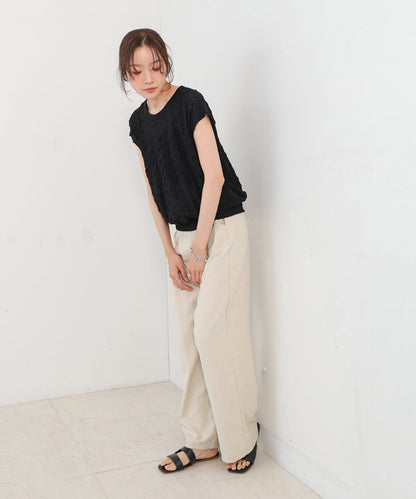 シャーリング切り替えトップス