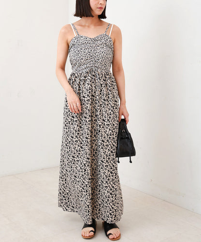 【S・Mサイズ展開】リトルフラワーシャーリングキャミワンピース