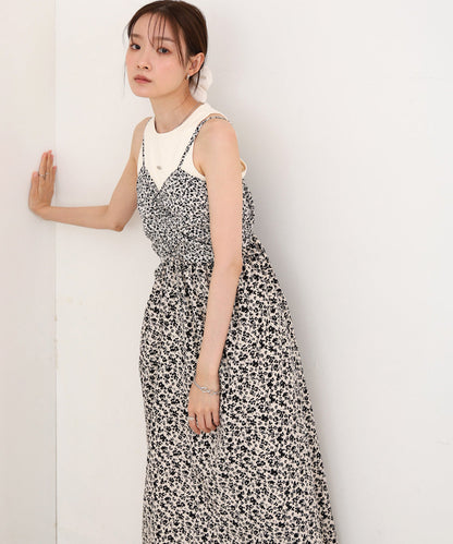 【S・Mサイズ展開】リトルフラワーシャーリングキャミワンピース