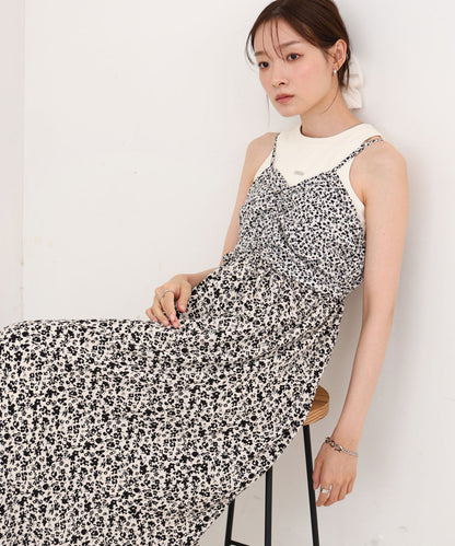 【S・Mサイズ展開】リトルフラワーシャーリングキャミワンピース