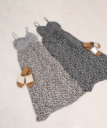 【S・Mサイズ展開】リトルフラワーシャーリングキャミワンピース