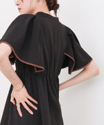 【S・Mサイズ展開】配色パイピングスクエアスリーブワンピース