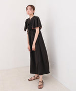 【S・Mサイズ展開】配色パイピングスクエアスリーブワンピース