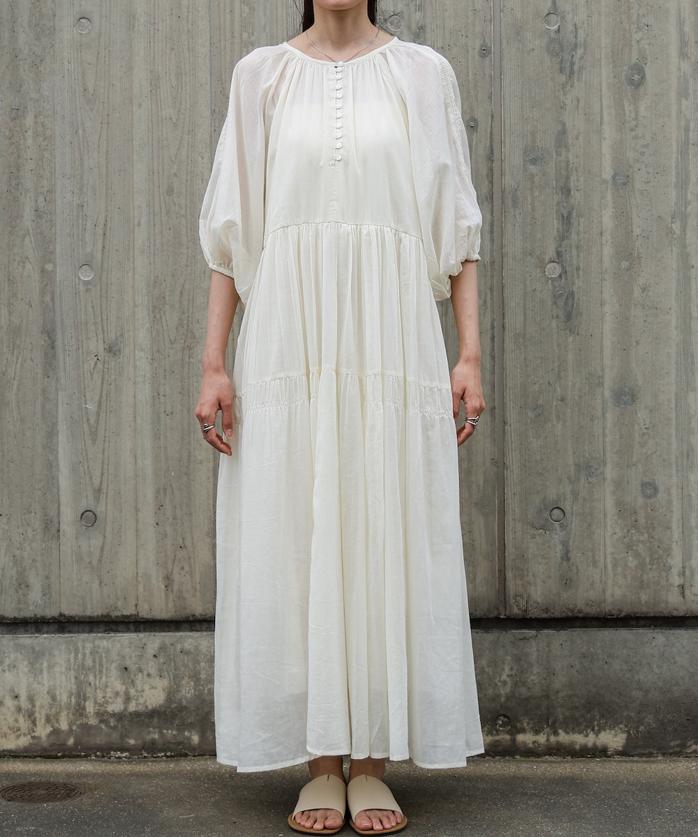 【S・Mサイズ展開】コットンボイルギャザーワンピース