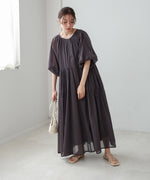 【S・Mサイズ展開】コットンボイルギャザーワンピース