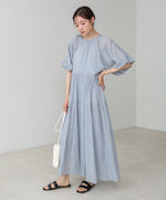 【S・Mサイズ展開】コットンボイルギャザーワンピース