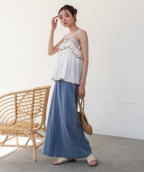 レーヨンクレープスモッキングキャミソール