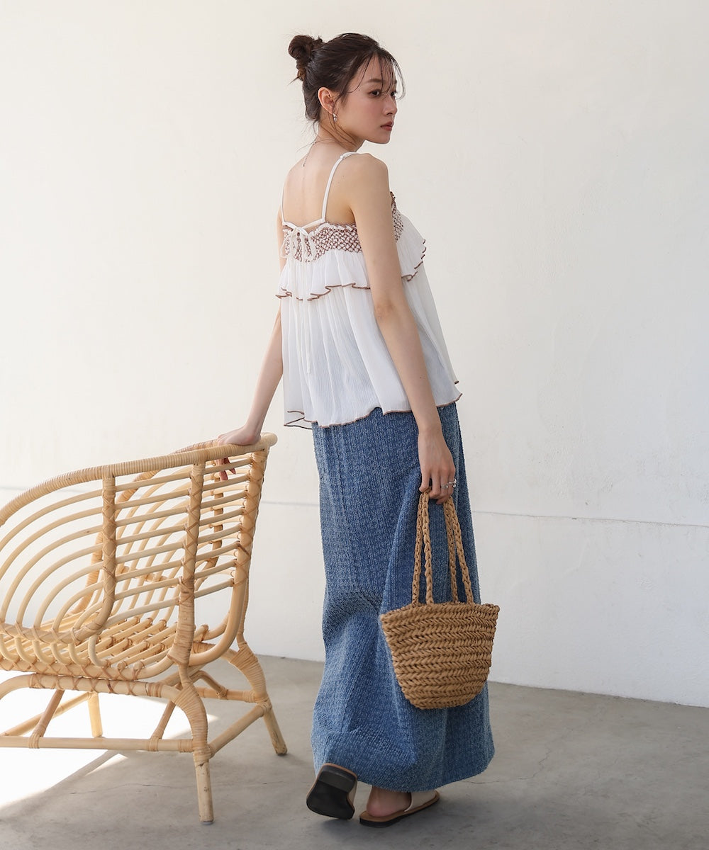 レーヨンクレープスモッキングキャミソール