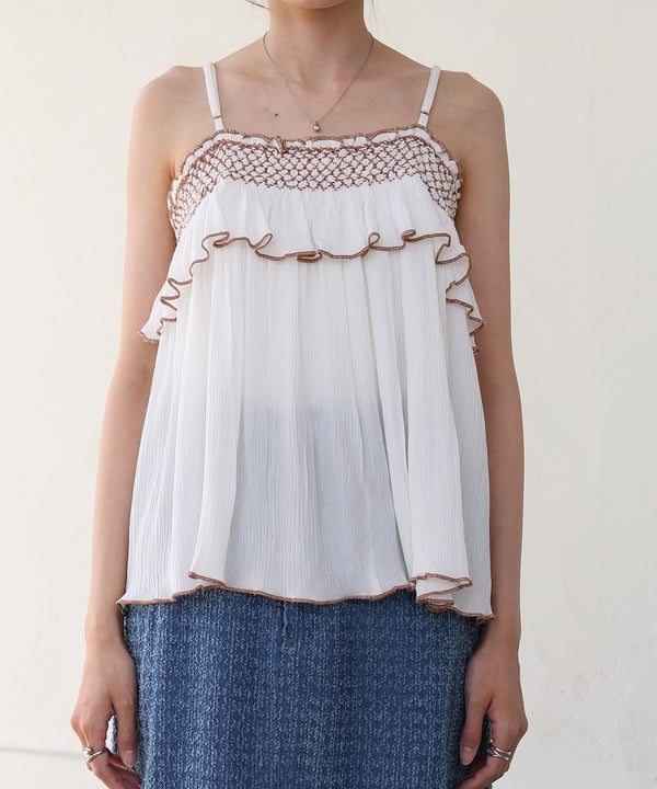 レーヨンクレープスモッキングキャミソール