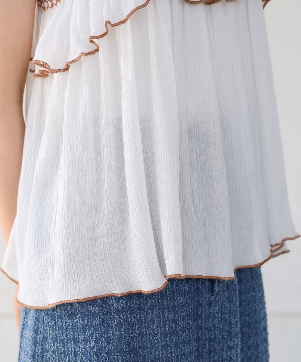 レーヨンクレープスモッキングキャミソール