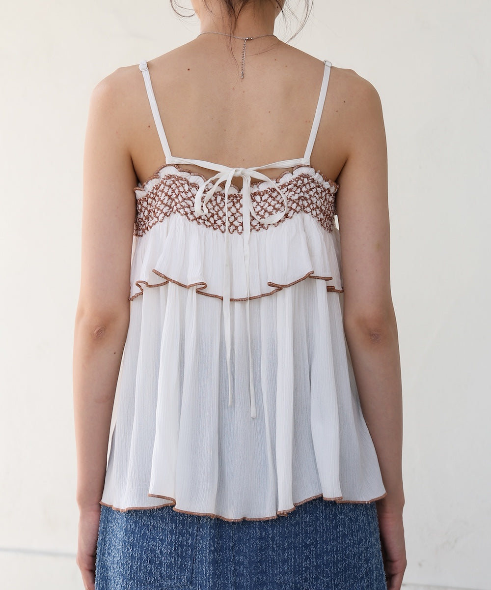 レーヨンクレープスモッキングキャミソール